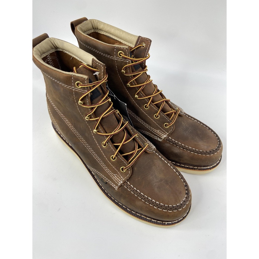 Chippewa Boots Mens 12EE‎ Brown ED5321 Steel Toe Moc Toe Work Leather Wedge Sole